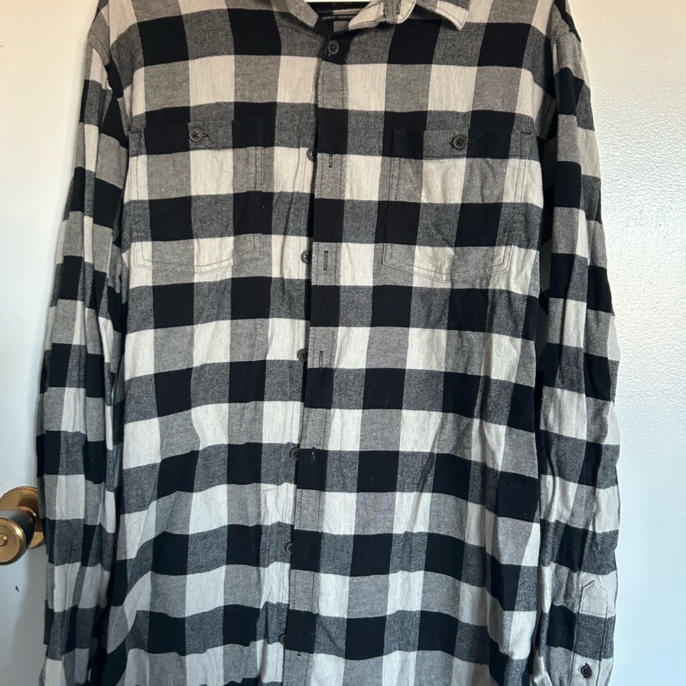 NWOT Black and White Plaid Shirt